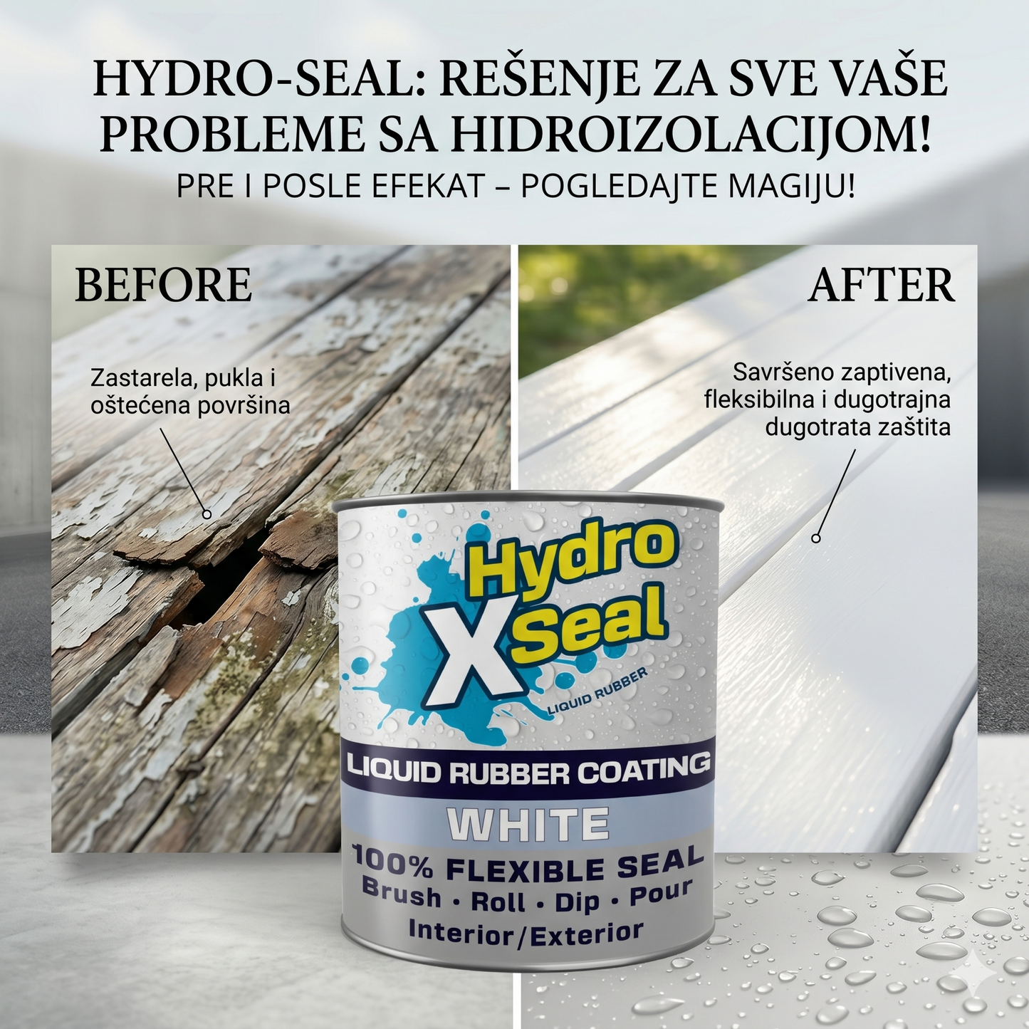 Tecna guma Hydroxseal! Zaboravi na majstore i skupu izolaciju – uradi sam za 10 minuta!