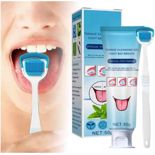 Komplet za čišćenje jezika sa gelom i četkom - svež dah i čista usta svakog dana!