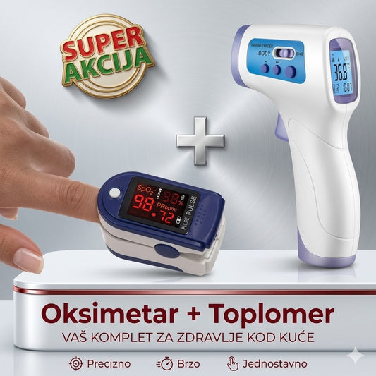 Bezkontaktni Toplomer + Pulsni Oksimetar